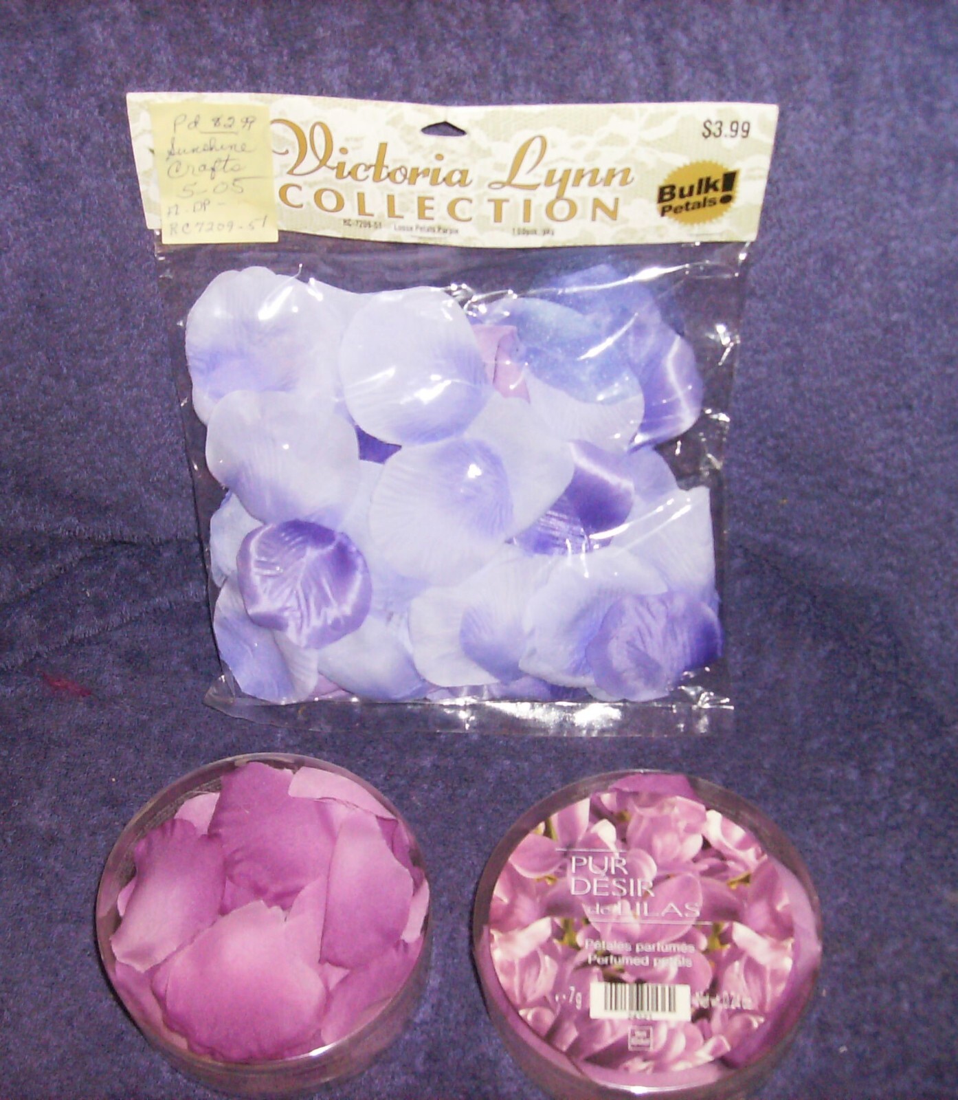 LOT OF 12 PURPLE SATIN FLORAL STEMS & ROSES CRAFTS NEW #10