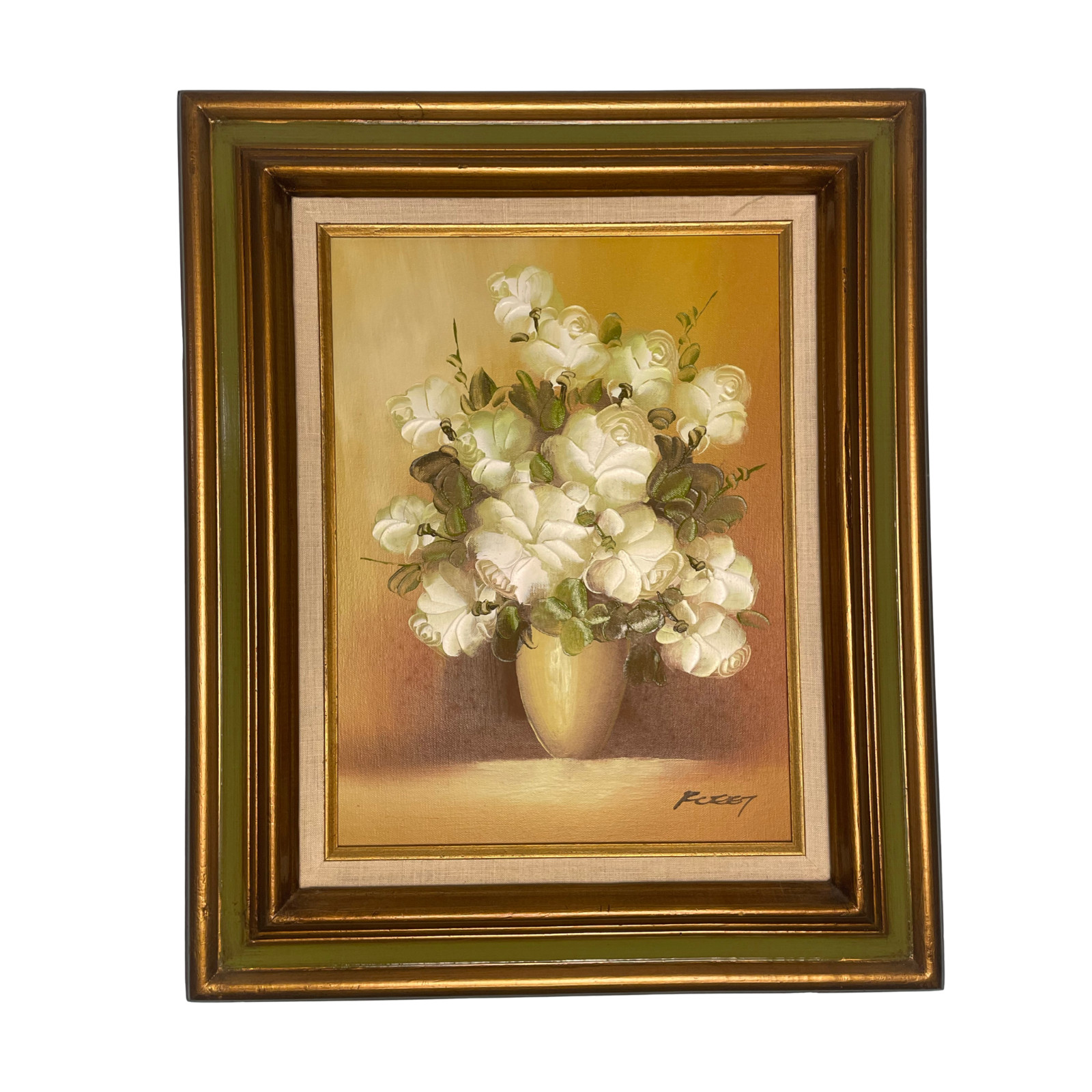 Vintage Floral Framed Wall Art Oil Painting Farmhouse Decor Living Room