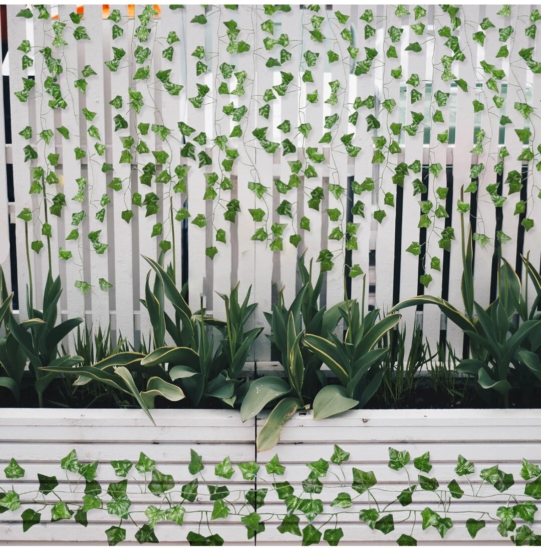 12 Pcs Fake Ivy Vine Leaf Plants Hanging Garland Plants Home Decoration Gift