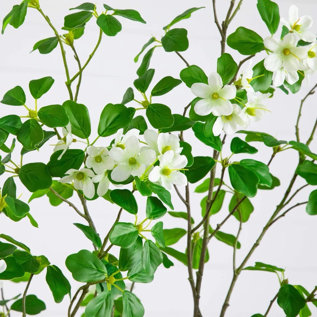 Artificial Dogwood Flowering Tree, Green/White 84″ Houseplant Decor