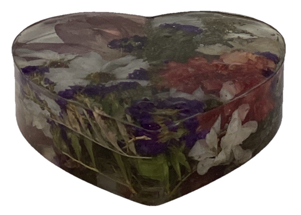 Large Standing Heart Resin Preserved Real Colorful Floral Flowers Home Decor