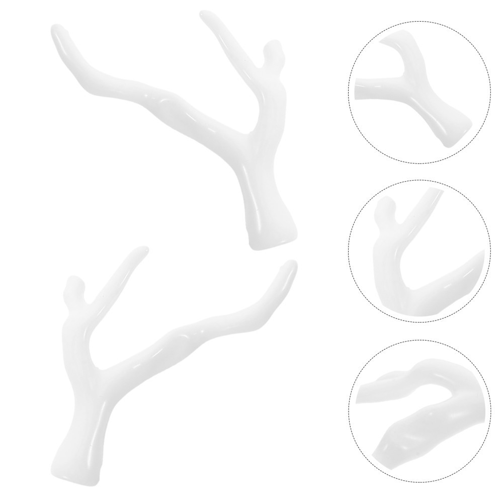 10Pcs Lightweight Acrylic Decorative Coral Branches for Headgear DIY White