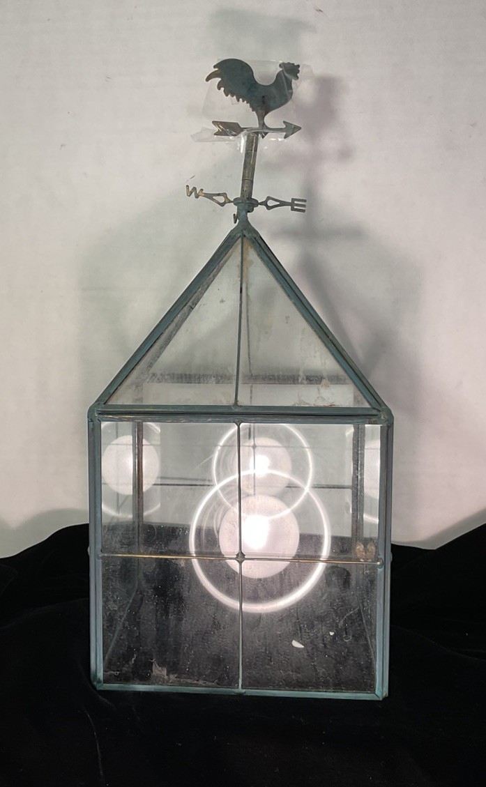 Greenhouse Terrarium Houseplant Rooster Weather Vane Glass
