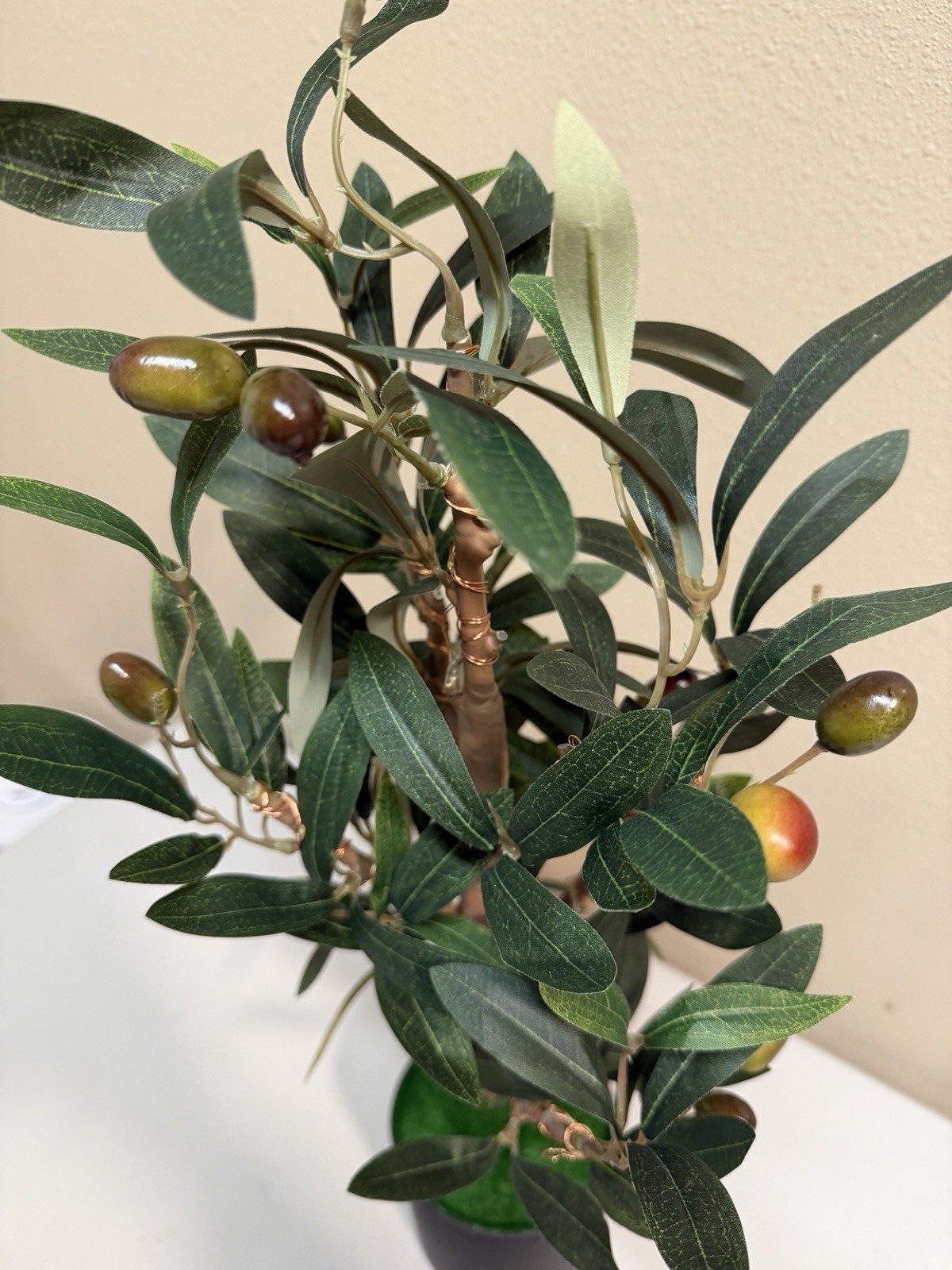 2FT LED Artificial Fake Olive Tree Lighted Potted Plant Home Decor Stable Base
