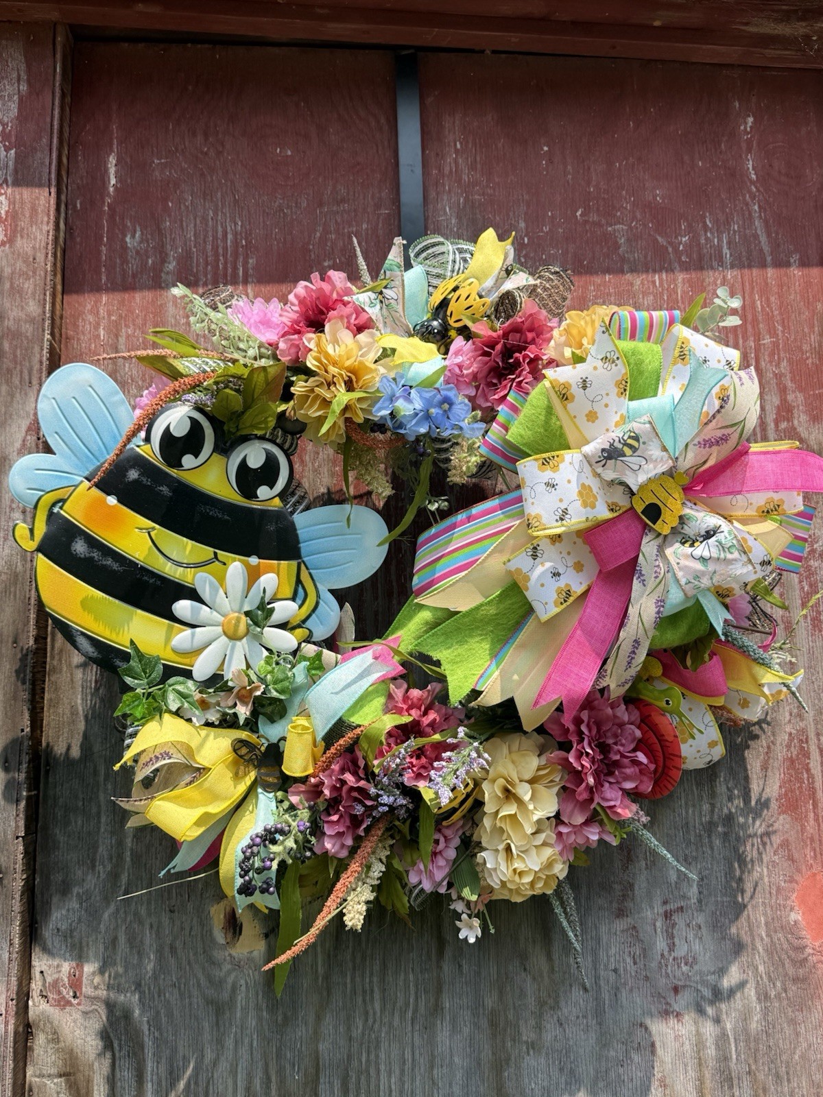 Summer Flower Bee Wreath