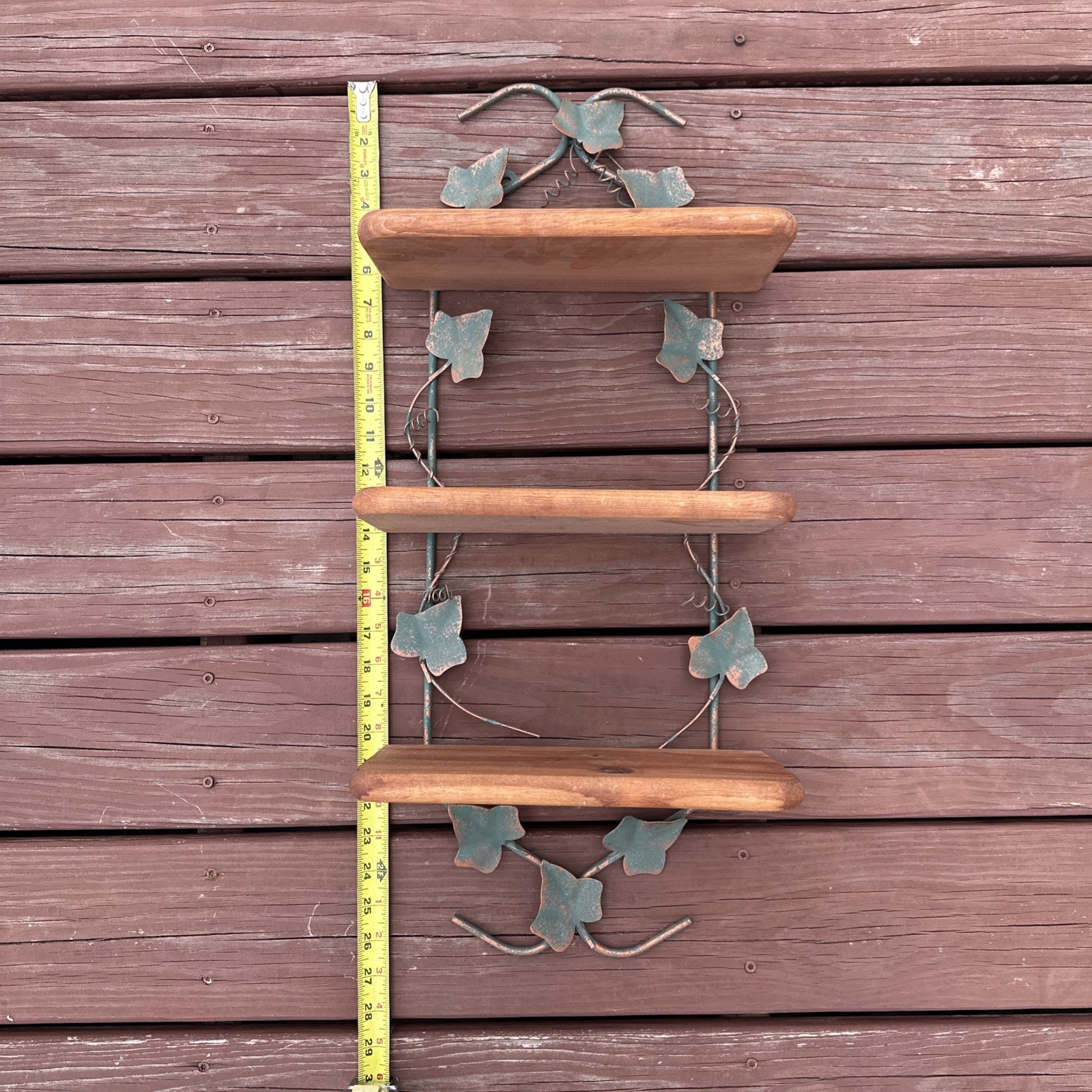 Vtg Homco Home Interiors 3 Tier Shelf With Metal Ivy Cottage Core Farmhouse