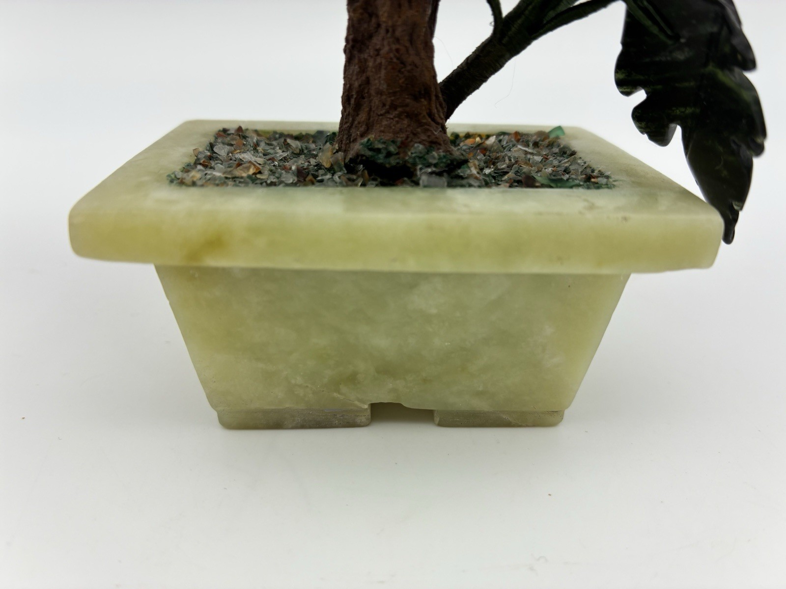 Vintage Chinese Jade Bonsai Tree in Jade Pot 7.5”