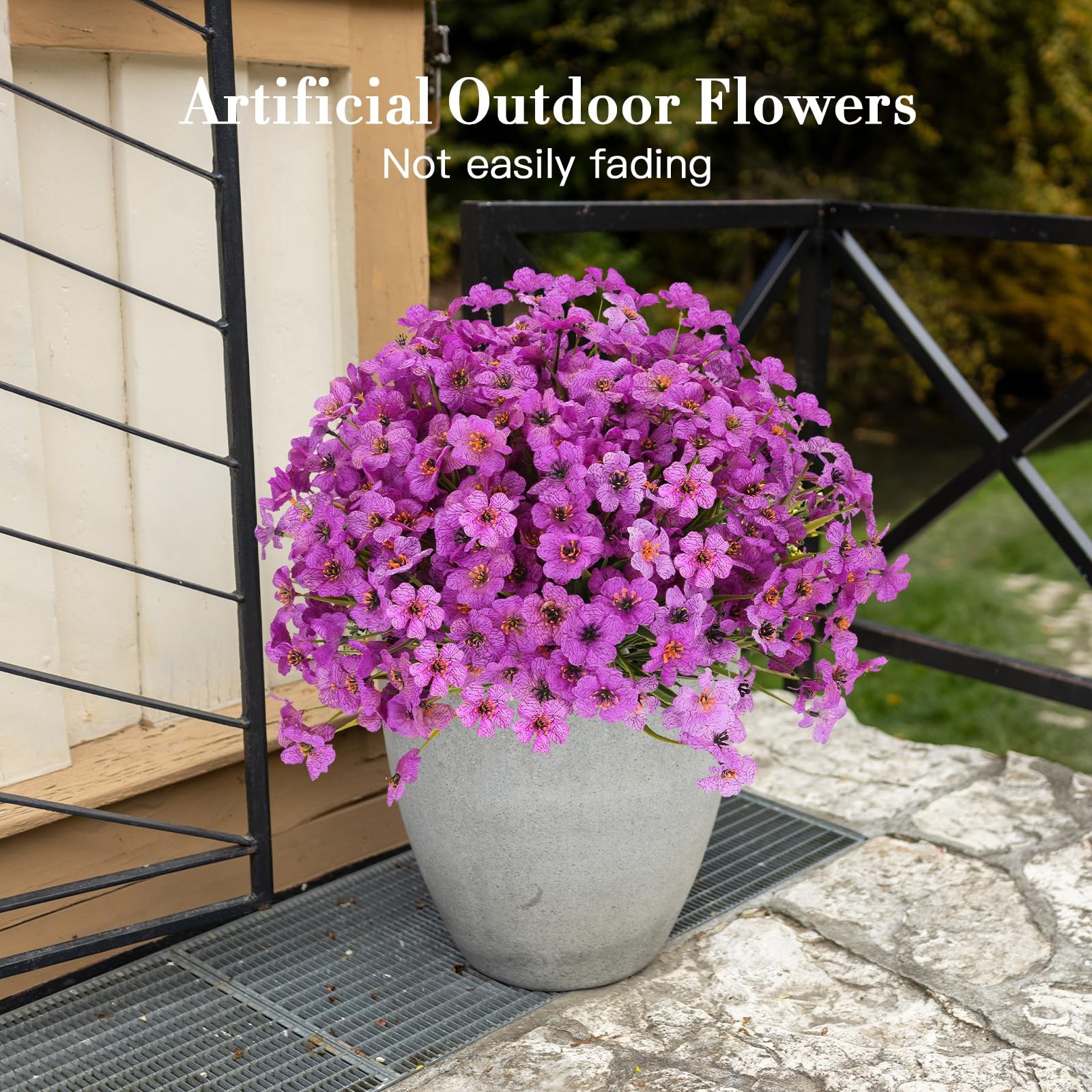 20 Bundles Artificial Flowers for Outdoors Decorations, Fake Flowers Faux Pla…