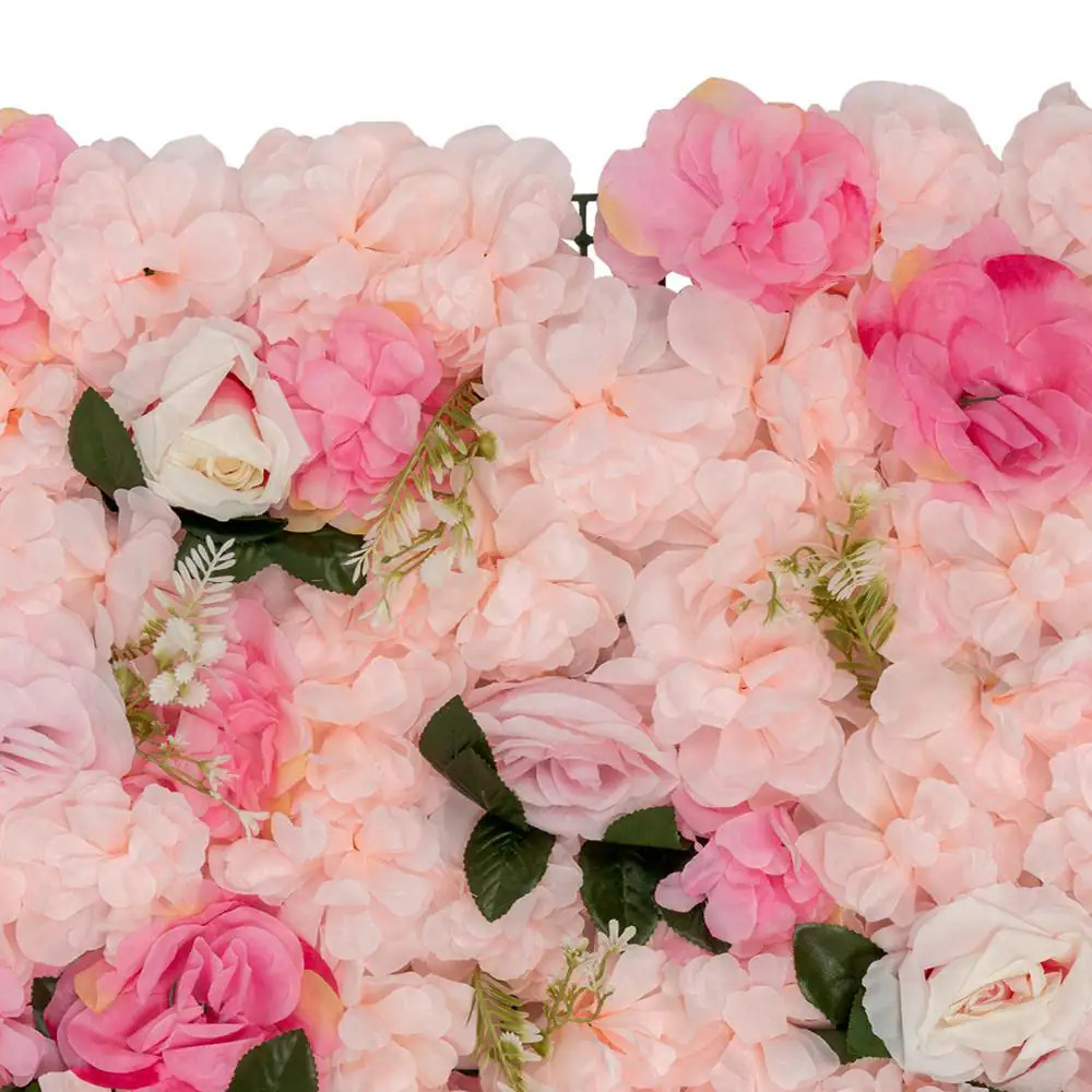 15.75 In. X 23.62 In. 20-Pieces Pale Pink Artificial Rose Flowering Plants Wall