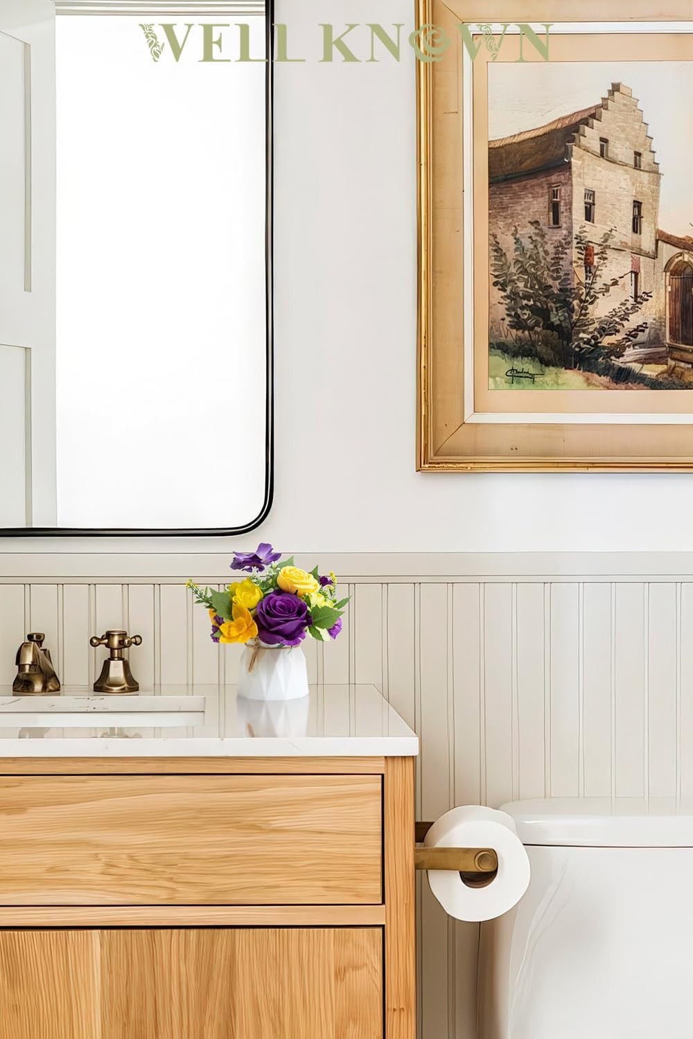 Charming Silk Flower Arrangements in 7″ Vase for Home & Wedding Decor