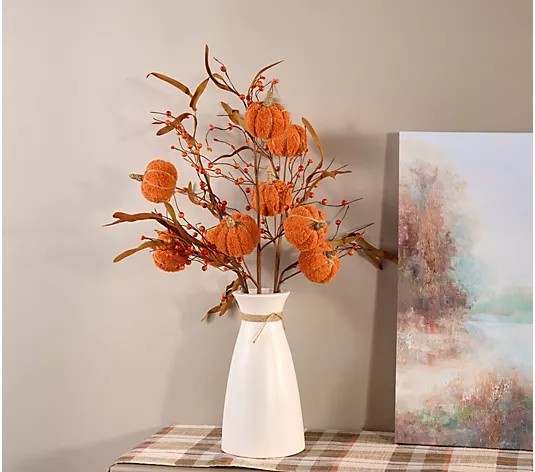 Set of (2) 6″ Diamond Glass Tabletop Ornaments Orange Valerie Parr Hill