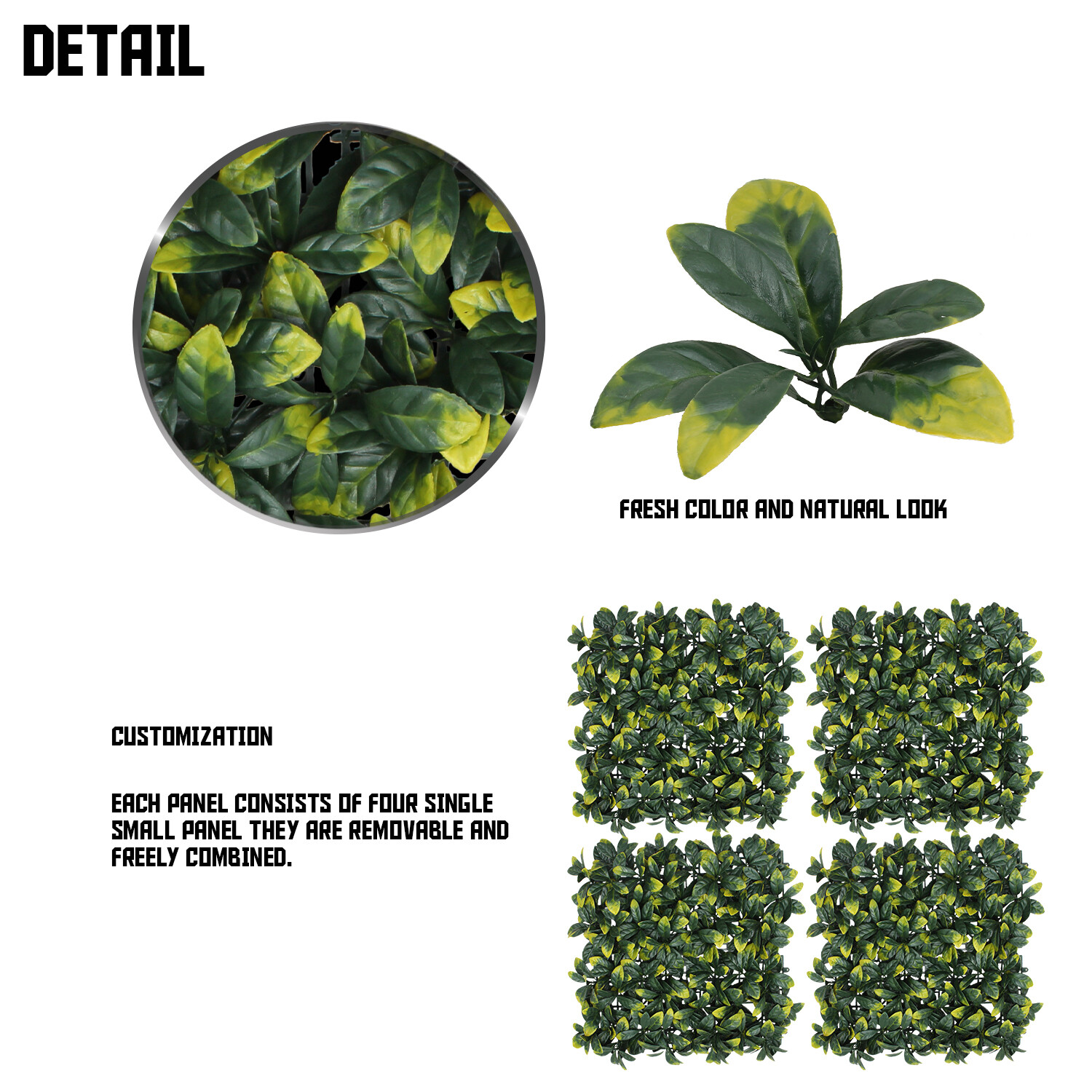 20″x20″ Artificial Faux Laurel Leave Wall Hedge Decor Privacy Fence Panel Grass