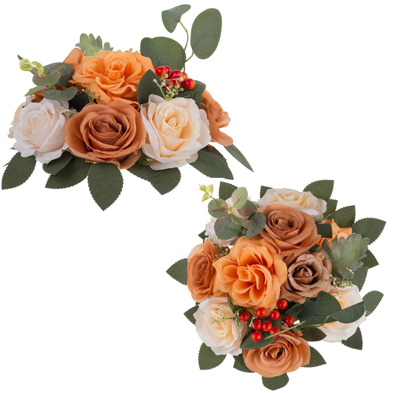 Terracotta Flowers Balls Centerpieces 2 Pcs Artificial Rose Fall Wedding