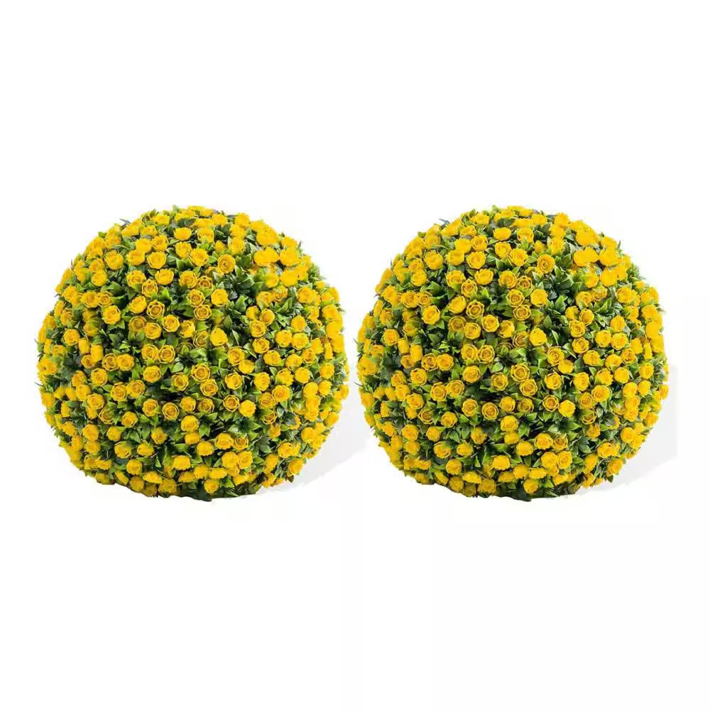 1.8 FT 2PC Artificial Topiary Flower Balls,Hanging Grass Ball for Home Wedding D