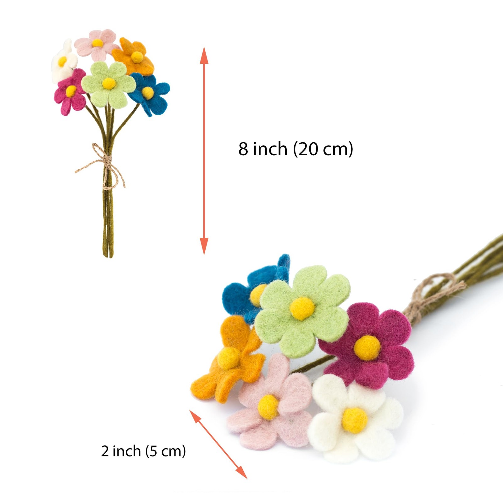 Felt Anemone Flowers Artificial Poppies – 6 pcs | Reusable, Washable and Esse…