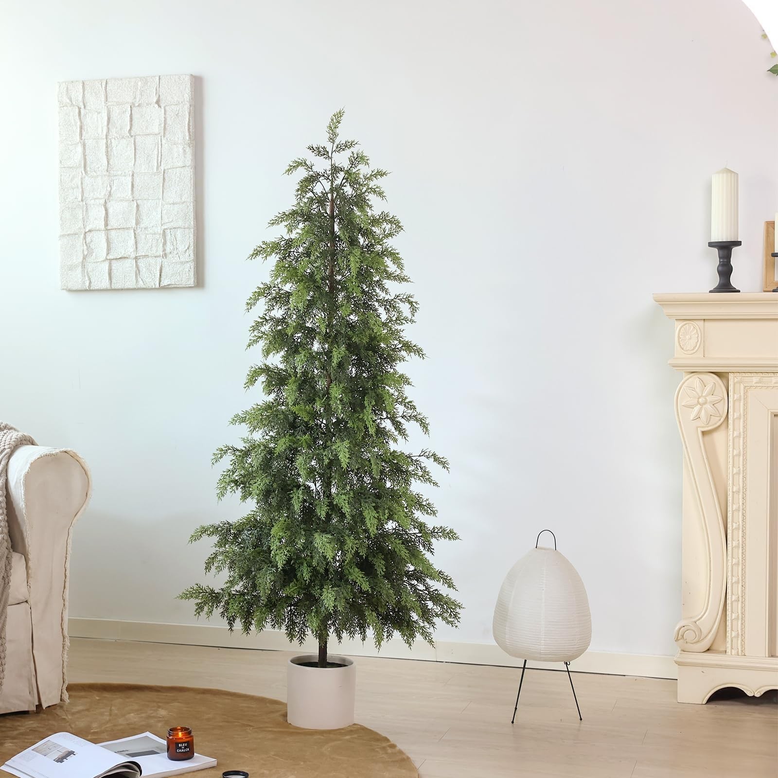 2Set 4FT Lifelike Touch Artificial Cedar Topiary Trees for Front Porch