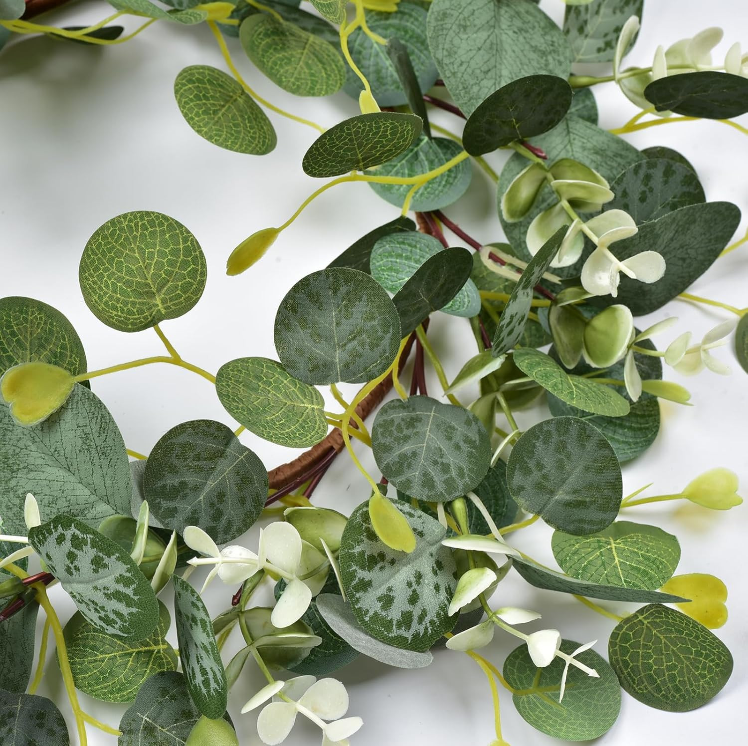 Artificial Green Eucalyptus Wreaths 12” Spring Summer Eucalyptus Leaf Wreaths f