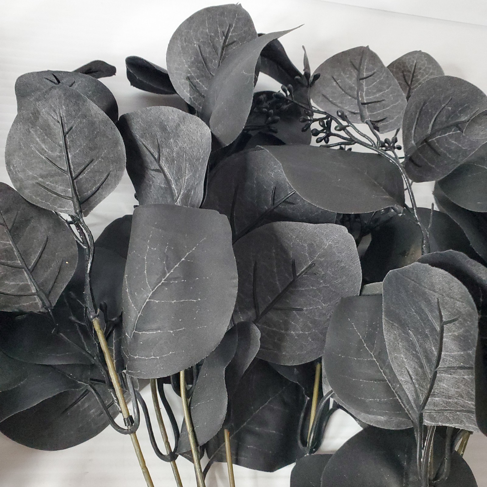 Ashland Halloween Gothic Black Eucalyptus Bush Lot Set Of 3 Witches Lair