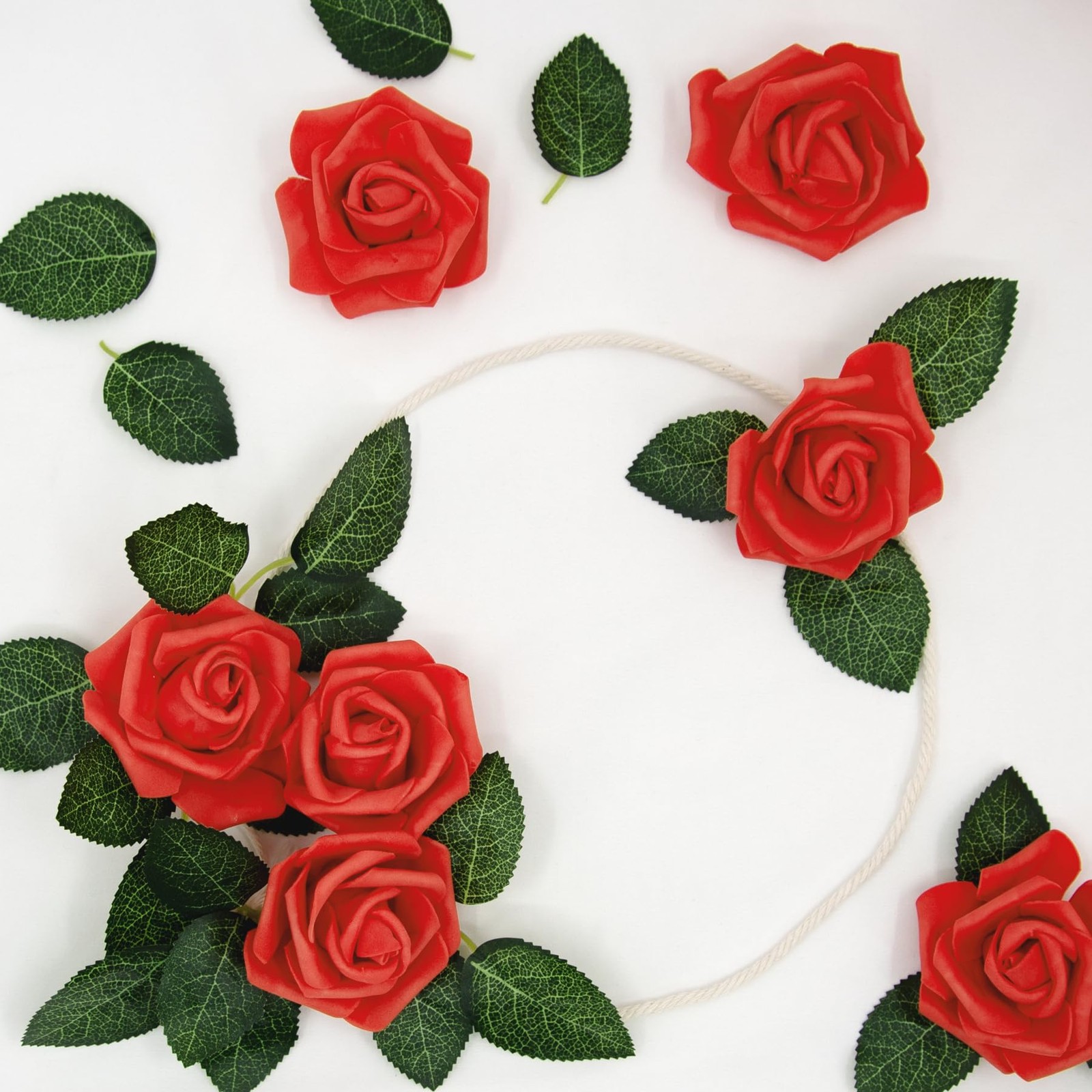 200 Pcs 3 Inch Red Rose Artificial Flower Heads for DIY Crafts Wedding Bouquets