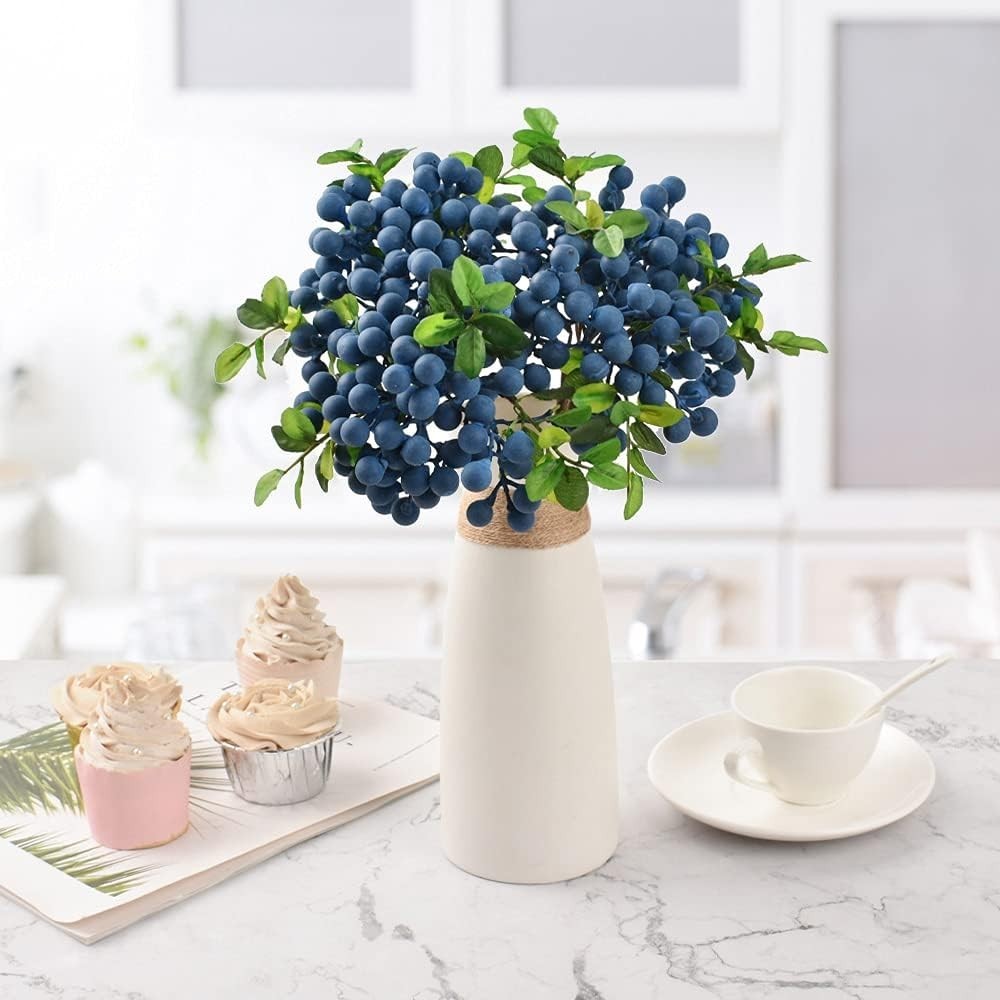 Realistic Plastic Blueberries – 4pcs Artificial Fruits for Stylish Bouquets