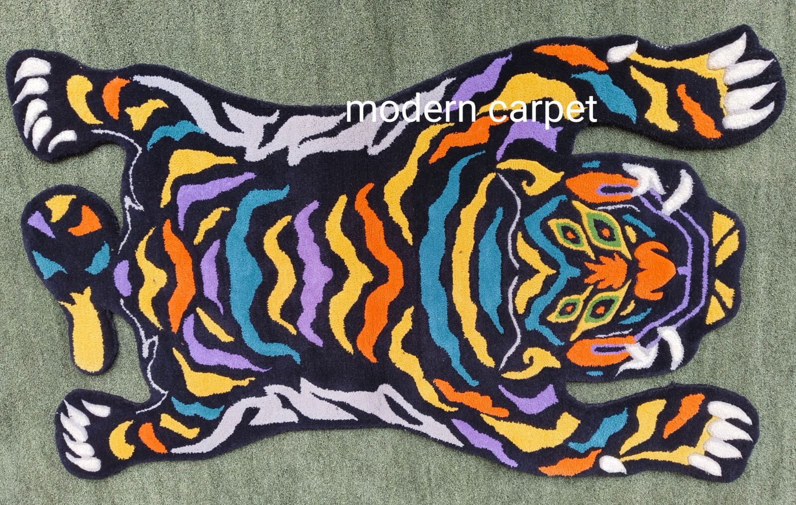 Tibetan Tiger Rugs 3×5 Feet Handmade 100% Woolen Hand Tufted For Home Decoration