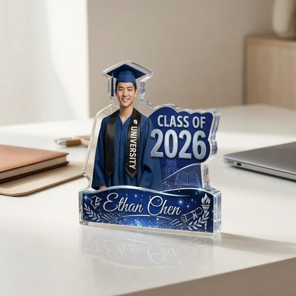 Personalized Graduation Acrylic Plaque, Class of 2026 Acrylic Block, Custom