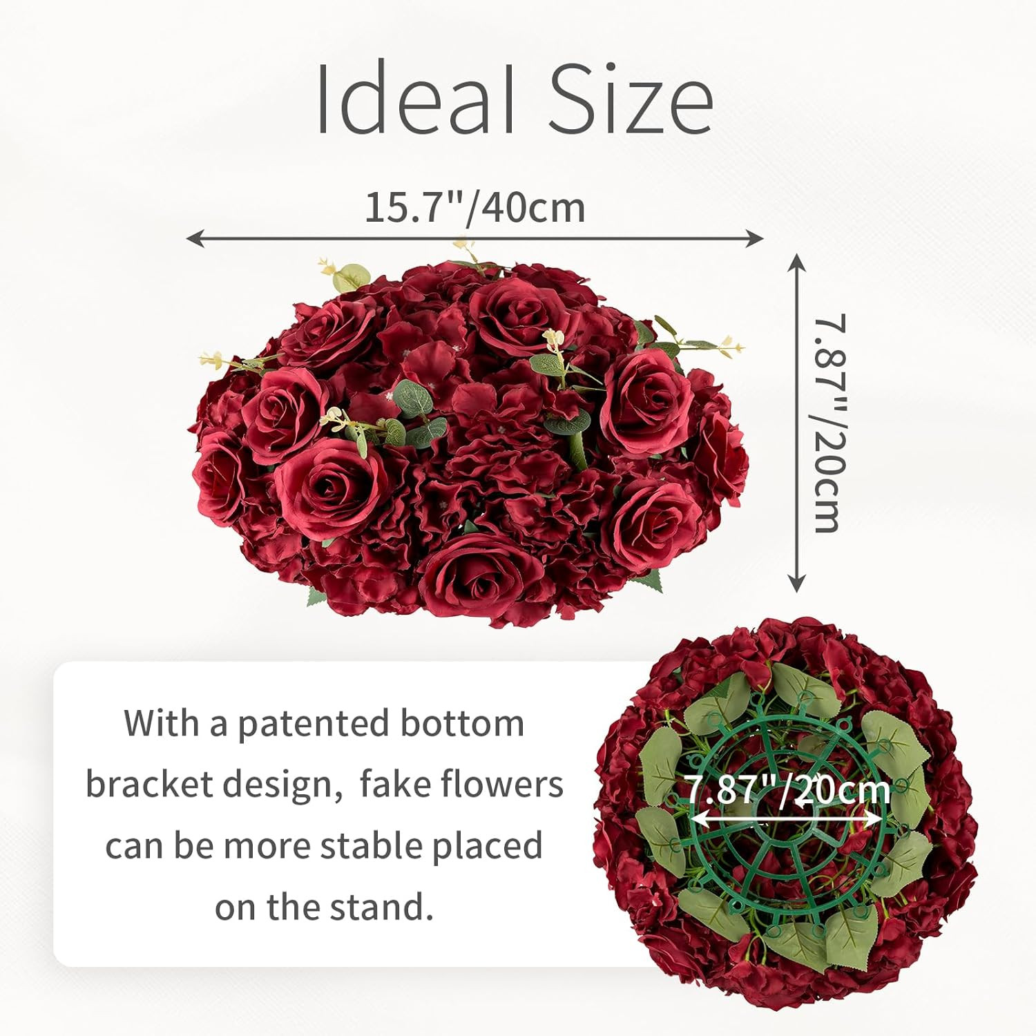 Red Rose Flower Balls – 10 PCS 15.7″ Centerpieces for Weddings & Parties