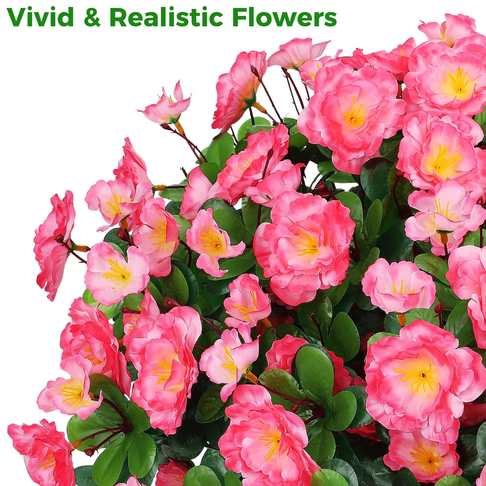 4 Bundles Artificial Flowers for Outdoors, Fake Silk Camellia Flowers Bouquet…