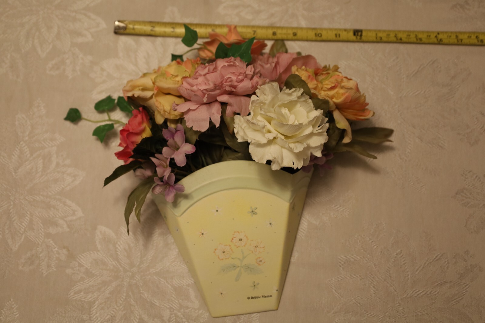 Spring Floral Silk Flower Arrangement for Door Hanger or Wall or Office Cubicle