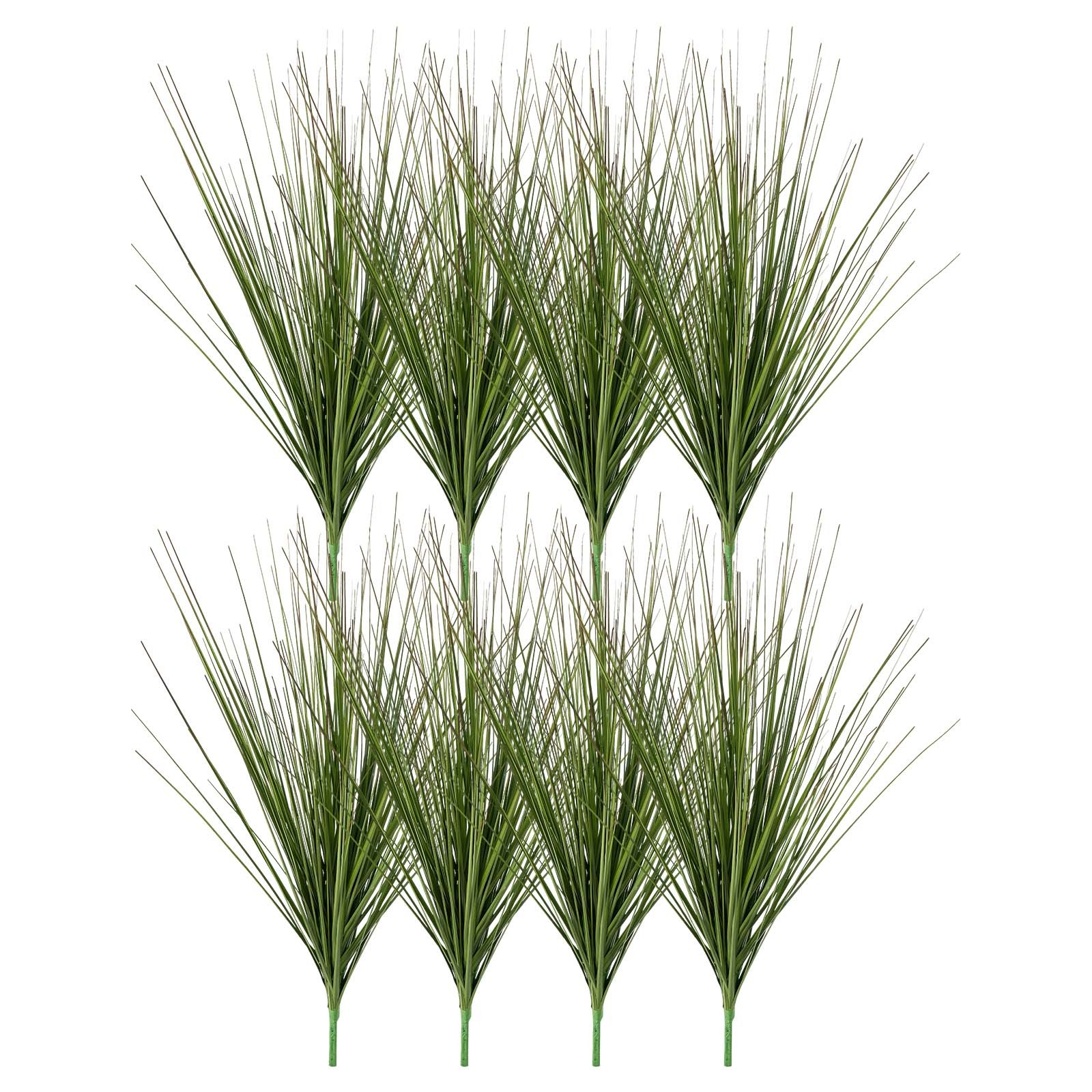 Uimoso Artificial Grass Plant 27-Inch Faux Onion Grass, 8-Pack Greenery Shrubs