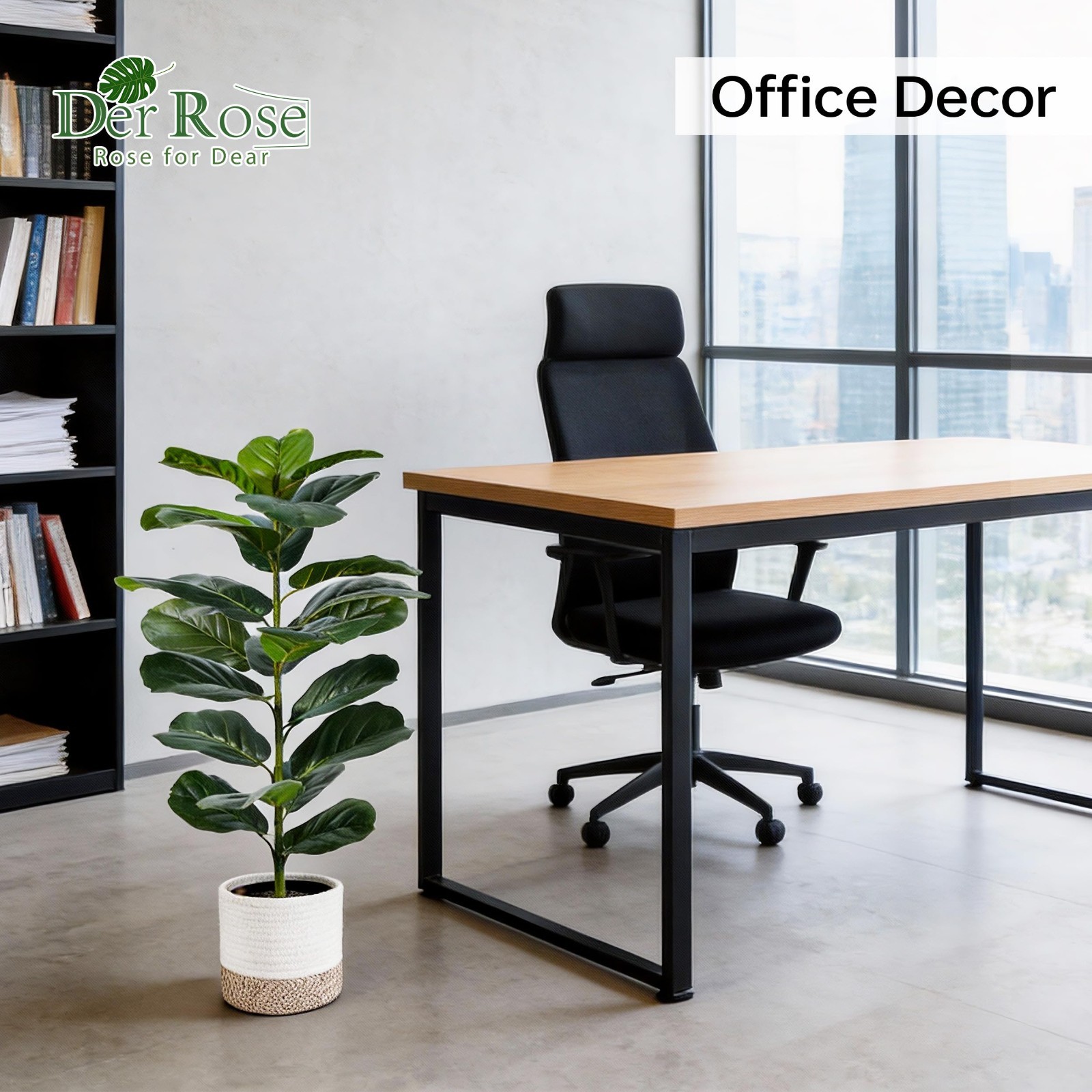 30″ Artificial Fiddle Leaf Fig Tree – 2 Pack, Realistic Indoor/Outdoor Fake Plan