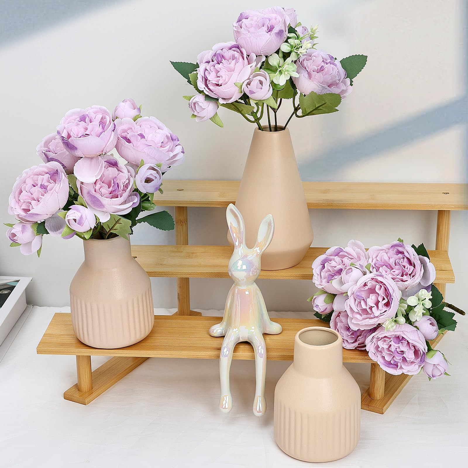 Flower Table Centerpiece – Dining Table Centerpiece Decor Set of 3 Fake Peoni…