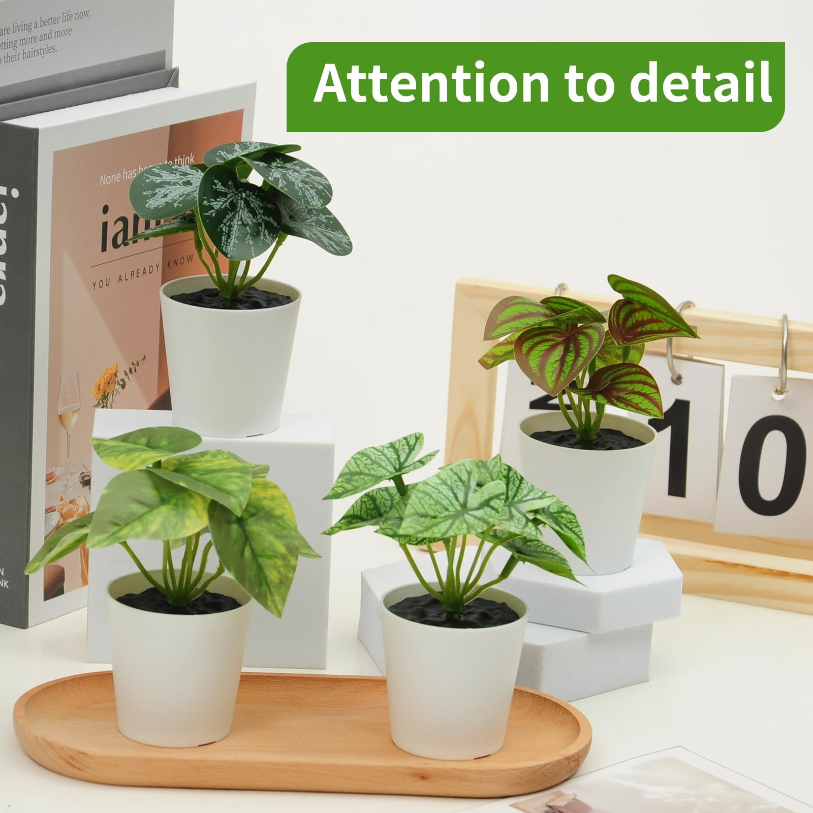 Artificial Small Plants in Pot Fake Mini Potted Greenery Home Decoration