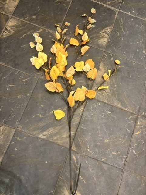 NEW Pottery Barn Oversized Yellow Aspen Stem Branch Fall Leaves 50″ Autumn NIB