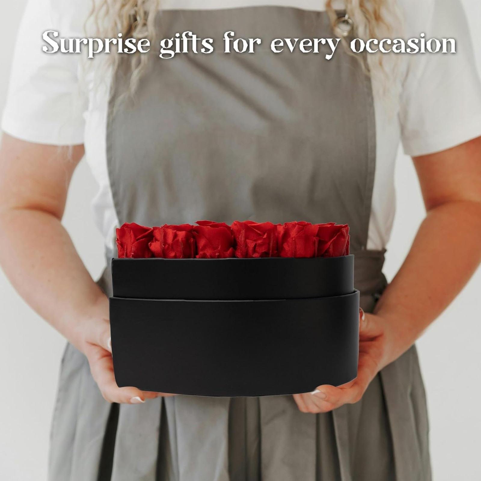 16 Real Preserved Roses Heart Shaped Box Gift for Mothers day
