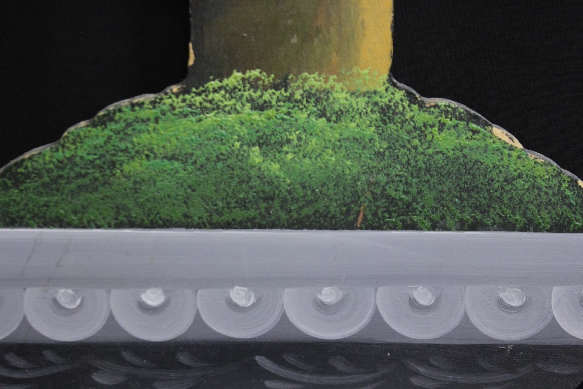 “Wooden Hand-Painted Topiary Stand”