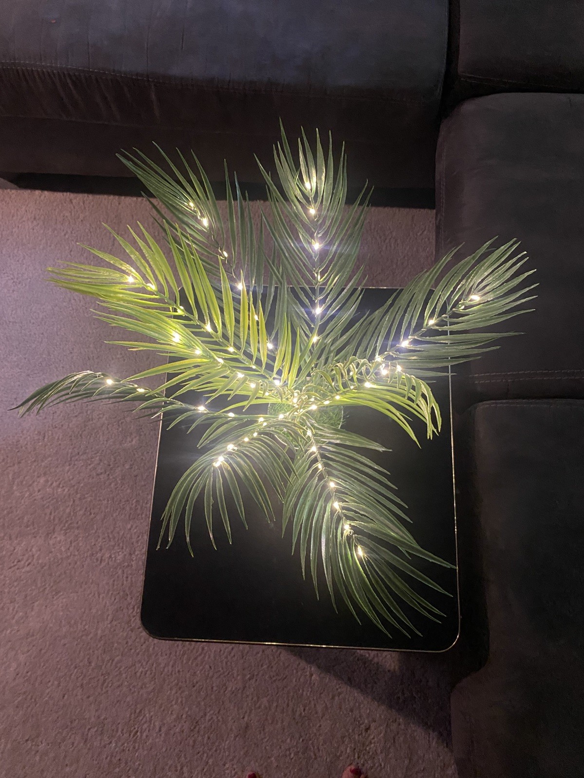 Palm Paradise 19″ Palm Tree Lamp by Twinkling Tree. Uses 3 AAA Batteries. NIB.