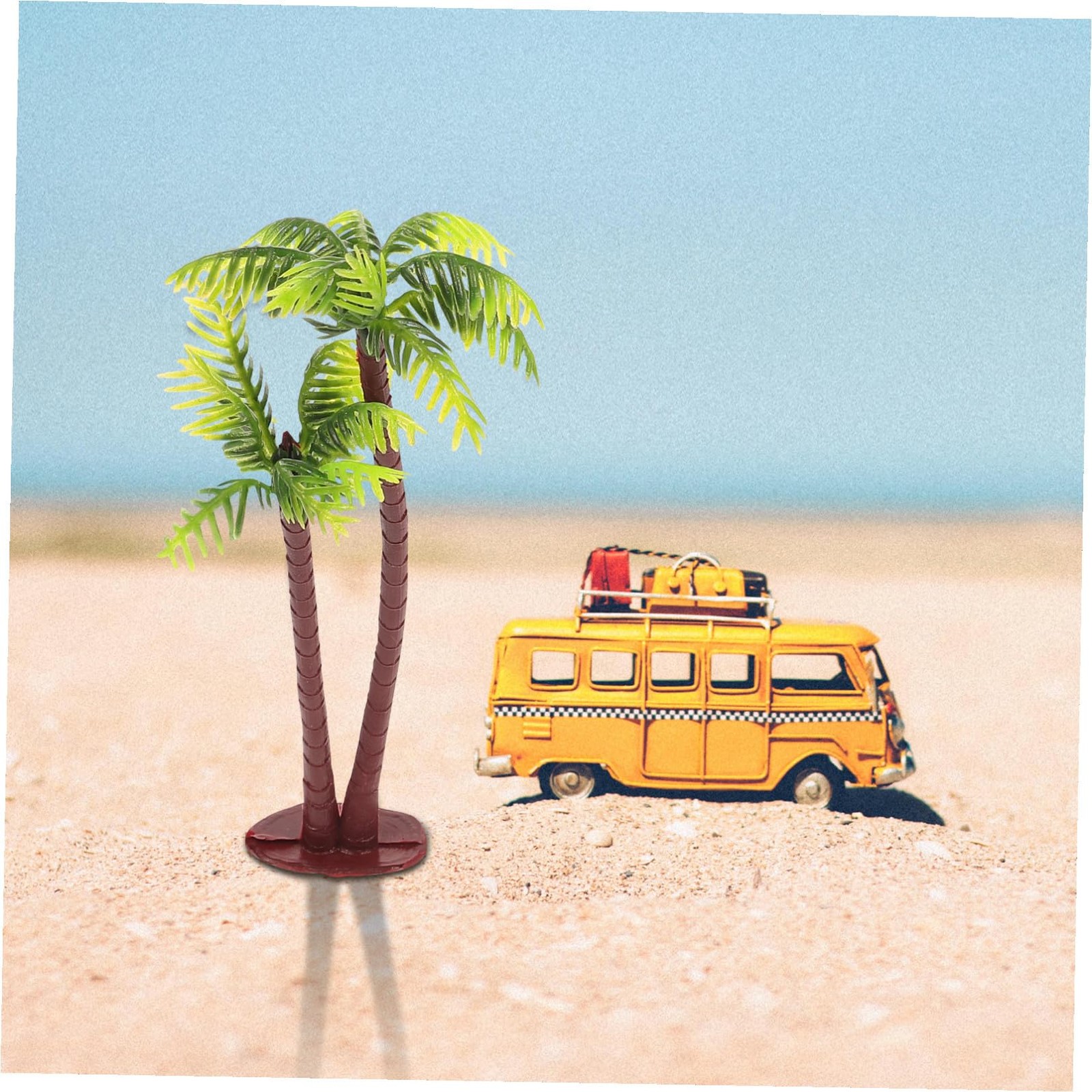 5Pcs Miniature Coconut Palm Trees Faux Plant Plastic Mini Landscape Decor for…