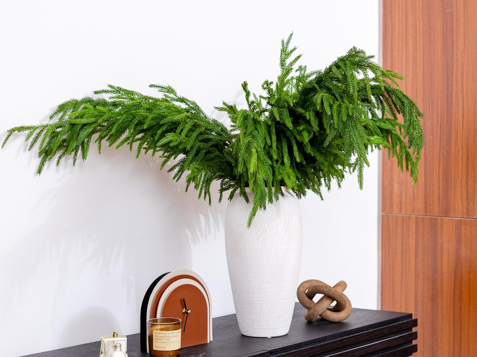 6PCS 39” Norfolk Pine Stems Real Touch, Christmas Greenery Pine Branches