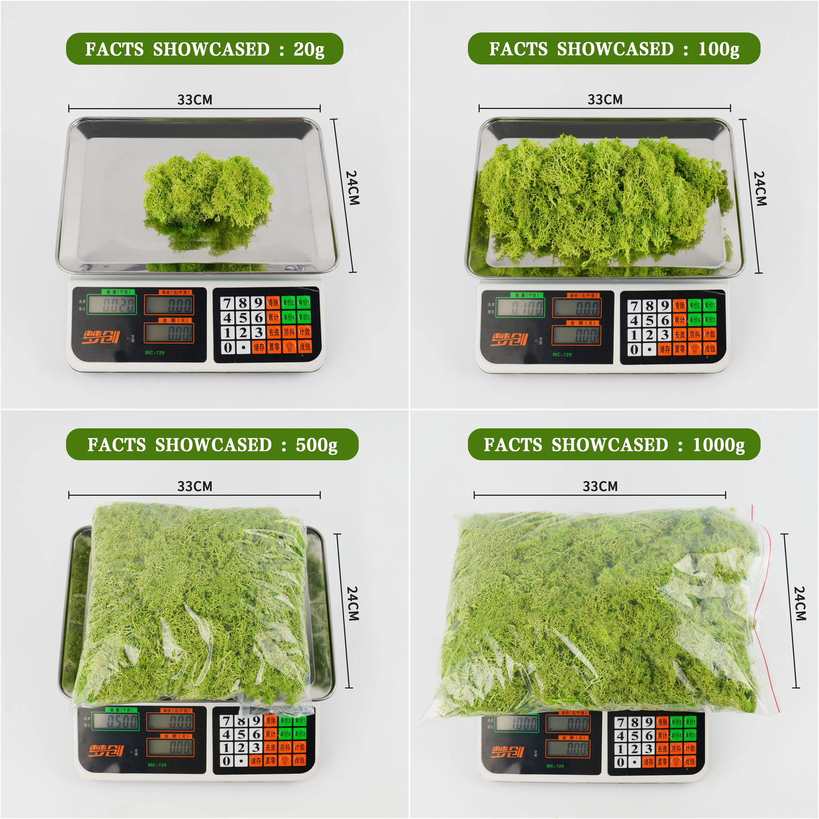 20g/200g Natural Green Colored Moss Simulation Plants Eternal Life Moss Garden H