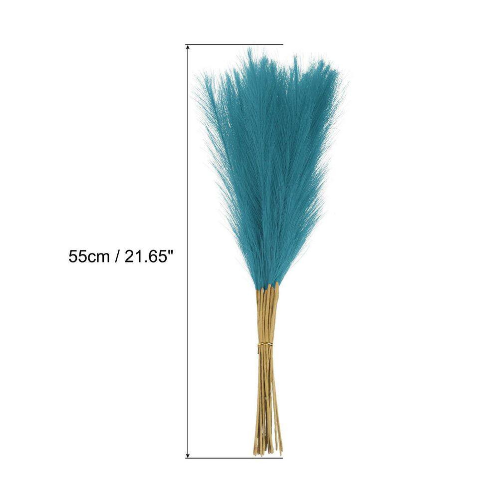 1.54 in Light Blue Artificial Plant Faux Pampas Grass 20Pcs Decorative Reed for