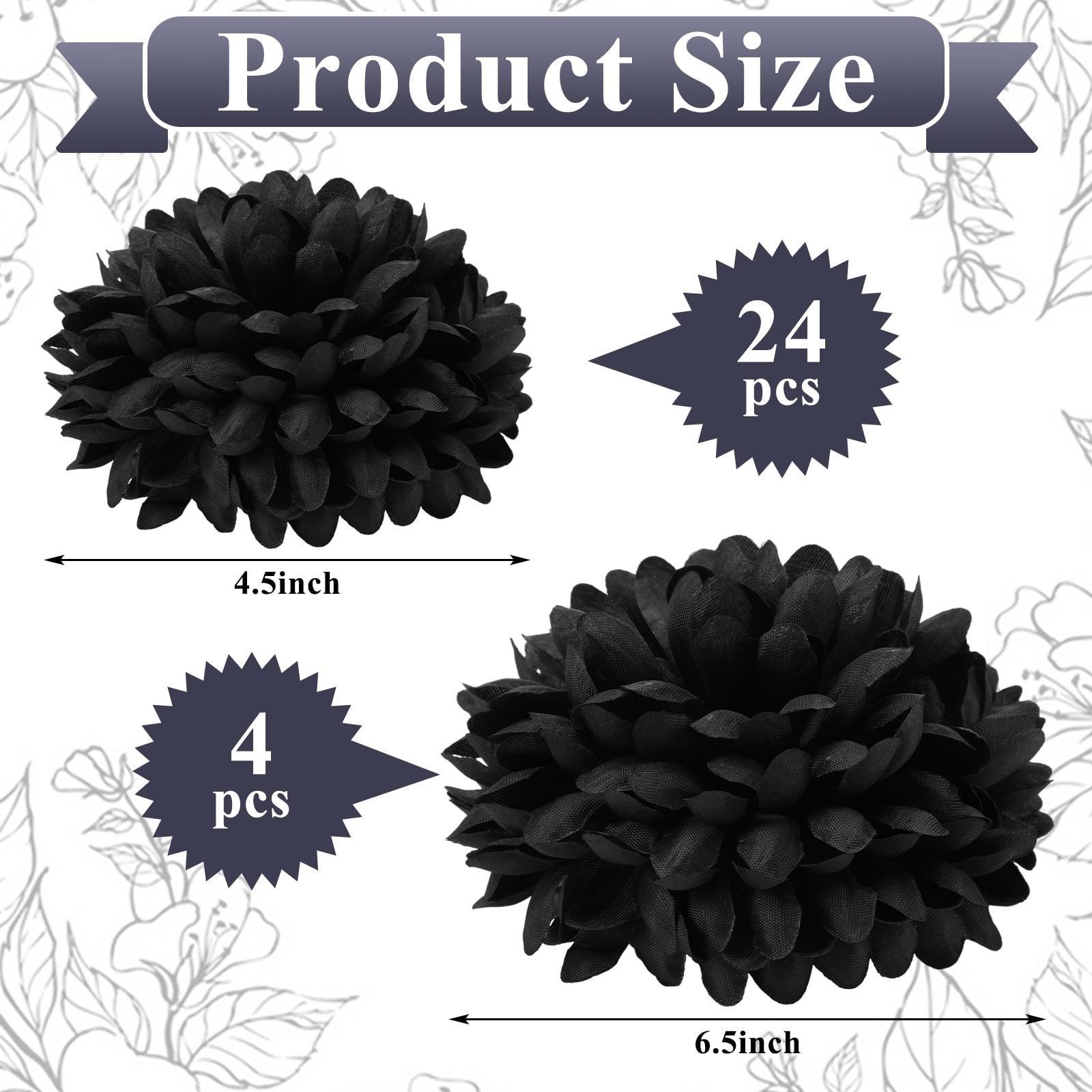 28 Pcs Homecoming Mum Flower Decoration 6.5/4.5 Inches Artificial Fake Silk C…