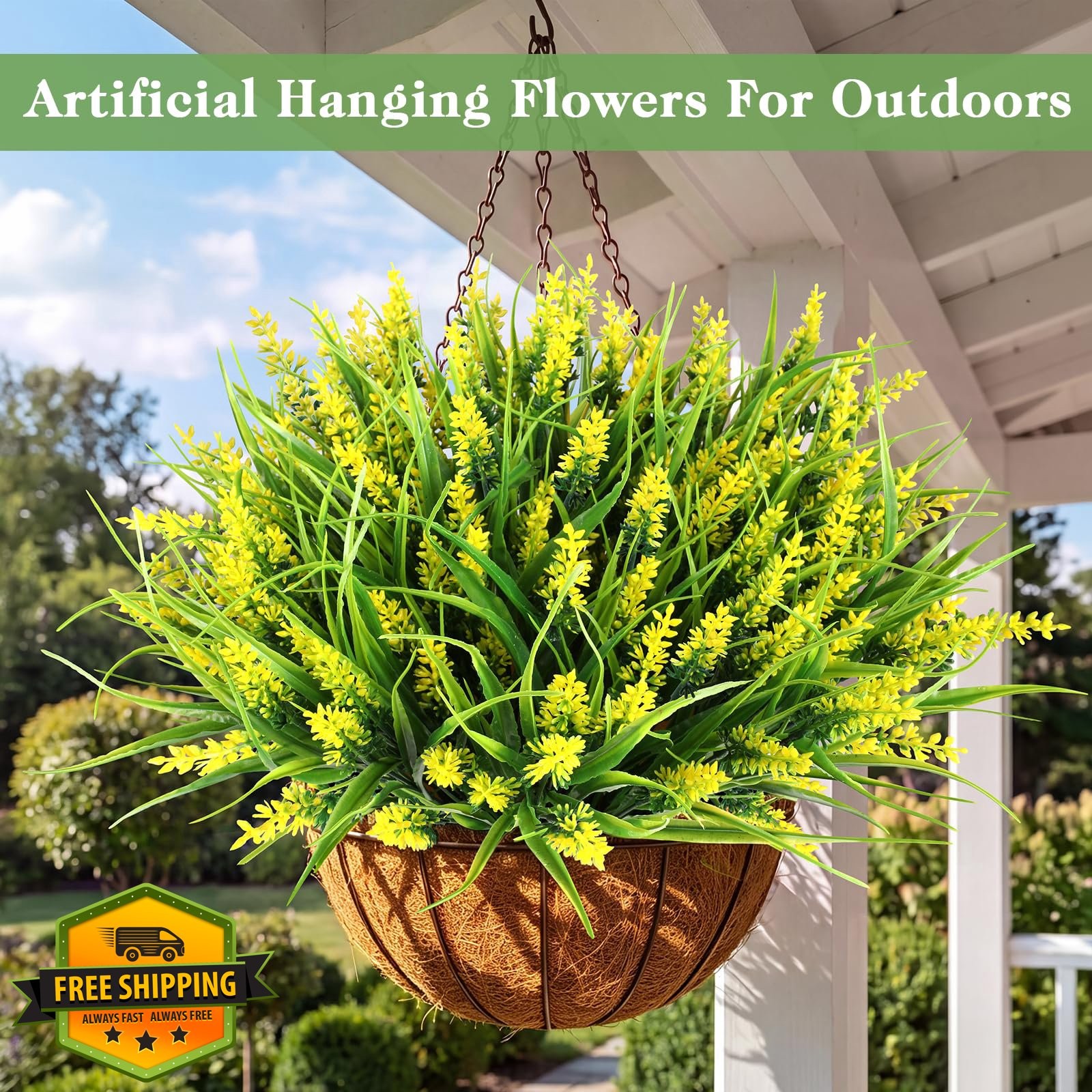 BeeAngel Yellow 16 Bundles Outdoor Monkey Grass