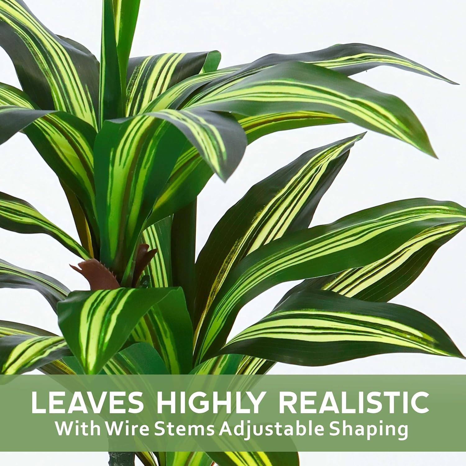 7FT Dracaena Artificial Plants Indoor,With White Tall Planter | Decor Fake Tree,