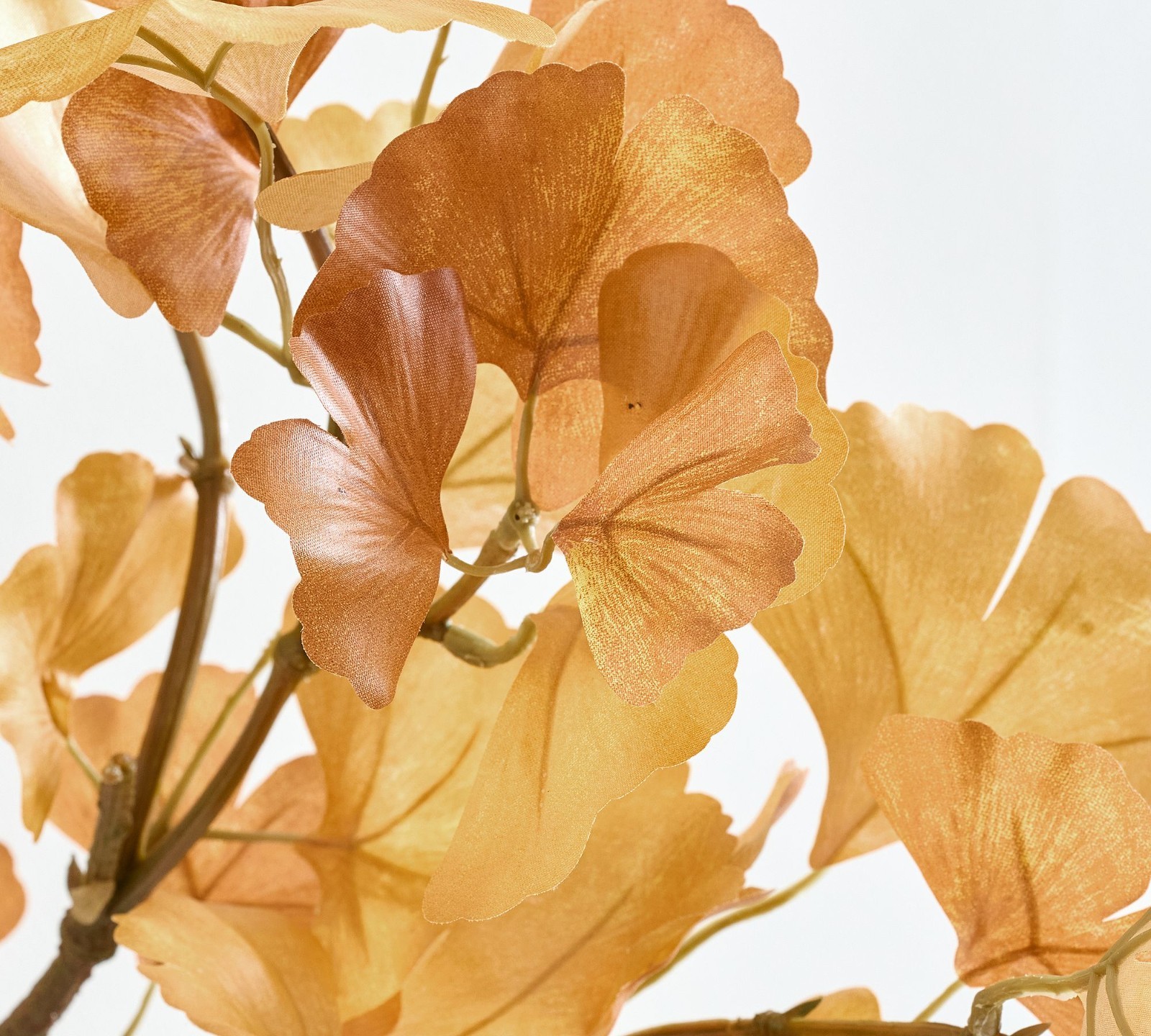 NEW Pottery Barn Faux Golden Fall Autumn Ginko Branches Leaves Stems NWT