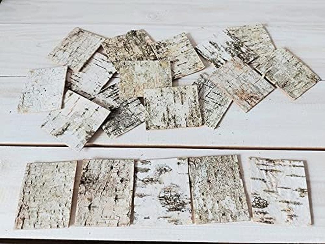 30pcs – Natural Birch Bark Sheets 1.96″x2.36″ Tags for Gifts. Product Wrapping o