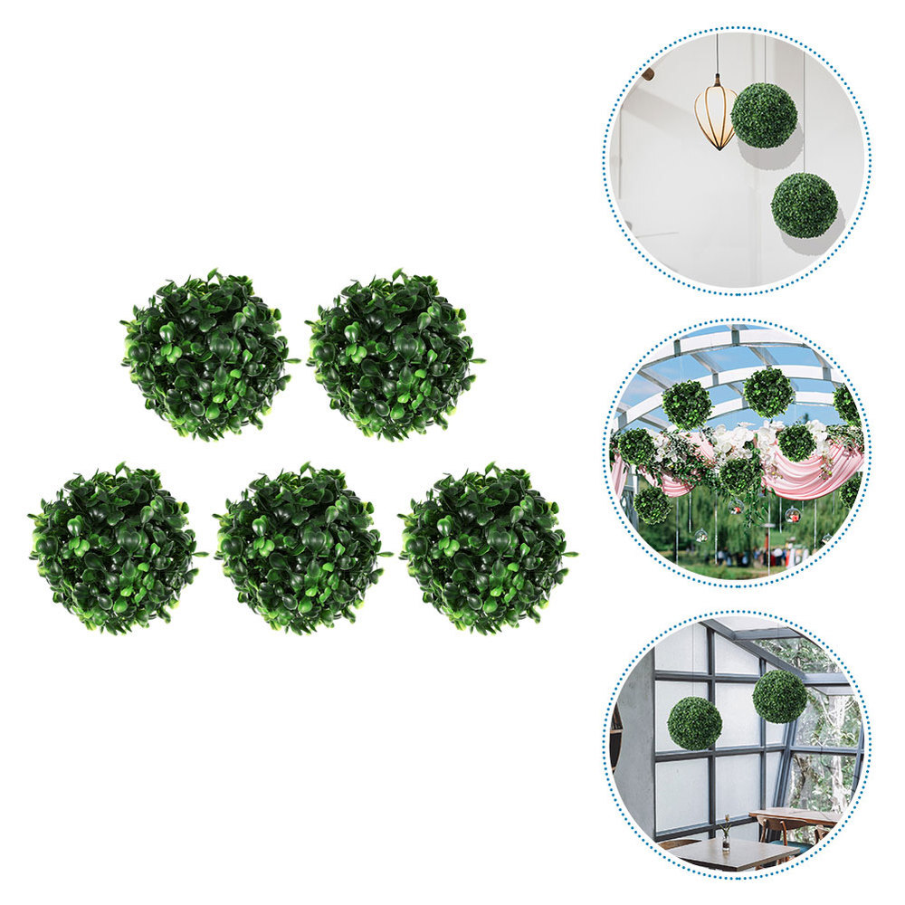 5PCS Simulation Plant Topiary Balls Decorative Ceiling Ornament Fake Plant Balls