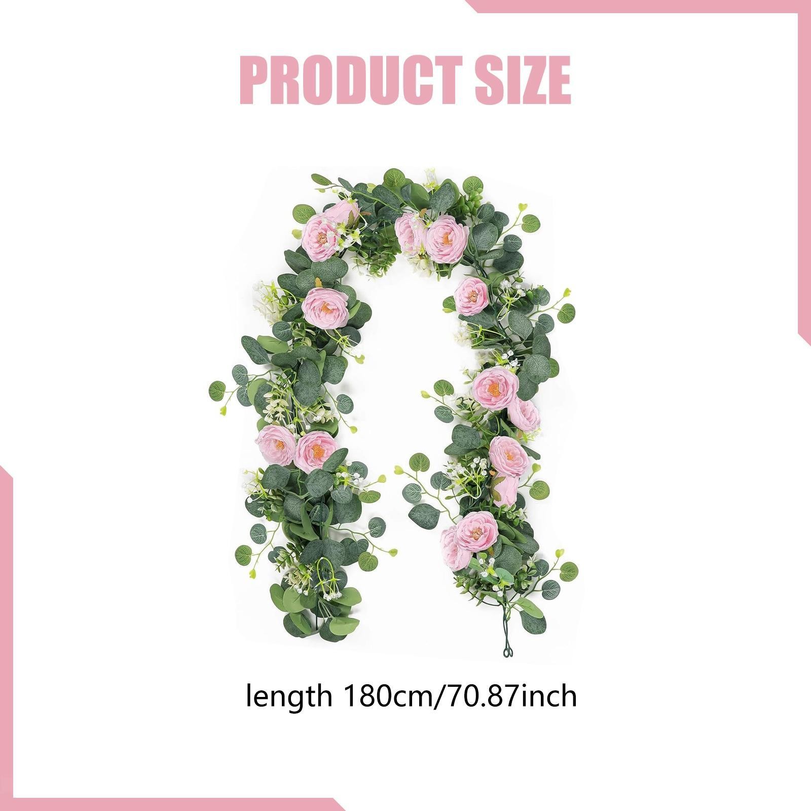 Hanging Fake Rose Silk Flowers Greenery Plant for Home Holiday Wedding Arch