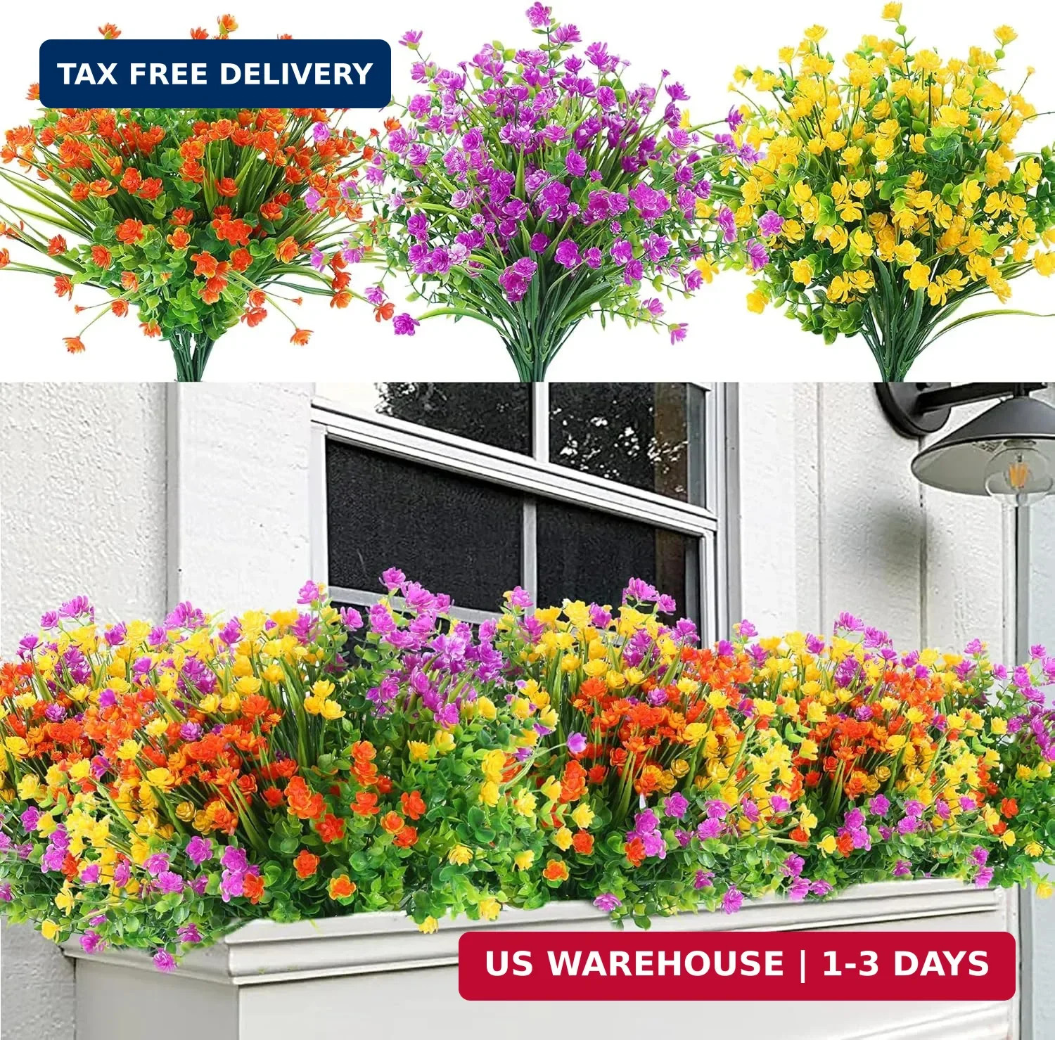 Sggvecsy Artificial Flowers for Outdoors 12 Bundles UV Resistant Boxwood Shrubs