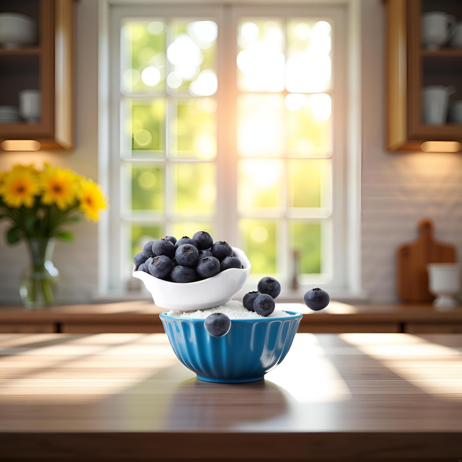 20 Pcs Artificial Blueberries Realistic Fake Blue Berry Plants Fruit Flowers